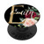 Emily First Name Initial E on Black Floral background PopSockets Grip and Stand for Phones and Tablets