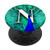 Monogram Initial N Pretty Peacock Teal Blue Feathers PopSockets Grip and Stand for Phones and Tablets