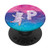 Teal Blue Pink Gradient White Cat Monogram Initial Letter P PopSockets Grip and Stand for Phones and Tablets