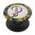 Letter P Initial Monogram Floral Tropical Blue Pink Pattern PopSockets Grip and Stand for Phones and Tablets