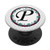 Floral Boarder Monogram Letter P Initial PopSockets Grip and Stand for Phones and Tablets