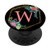 Personalized Flower Monogram Pretty Initial Letter W PopSockets Grip and Stand for Phones and Tablets