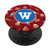 Cute Summer Pattern Initial W Letter Monogram on Red PopSockets Grip and Stand for Phones and Tablets