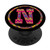 Letter N Monogram Name Initial Mexican Pattern on Black PopSockets Grip and Stand for Phones and Tablets