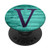 Purple Letter V Initial On Vintage Green Mint PopSockets PopGrip Swappable Grip for Phones  and  Tablets