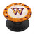 Letter W Initial Monogram Floral Poppy Orange Pattern PopSockets Grip and Stand for Phones and Tablets