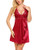 Avidlove Womens Lace Babydoll Lingerie Satin Chemise Nightgown V Neck Sleepwear Nightie Dark Red X-Large