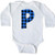 inktastic Blue Buffalo Plaid Initial P Long Sleeve Creeper 6 Months White 3cb0c