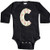 inktastic Cute Floral Initial C Long Sleeve Creeper 18 Months Black 3cb4d