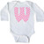 inktastic Cute Pink Chevron Initial W Long Sleeve Creeper 6 Months White 3cb7b