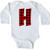 inktastic Red Buffalo Plaid Initial H Long Sleeve Creeper 12 Months White 3cb86