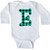 inktastic Teal Plaid Initial E Long Sleeve Creeper 6 Months White 3cbfa