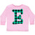 inktastic Teal Plaid Initial E Toddler Long Sleeve T-Shirt 5-6 Pink 3cbfa