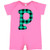 inktastic Teal Plaid Initial P Infant Romper 24 Months Raspberry 3cc05