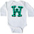 inktastic Teal Plaid Initial W Long Sleeve Creeper 12 Months White 3cc0c