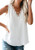 Womens V Neck Lace Trim Tank Tops Casual Loose Sleeveless Blouse Shirts White Womens V Neck Lace Trim Tank Tops Casual Loose Sleeveless Blouse Shirts White