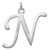 Raposa Elegance Sterling Silver Initial N Charm approximately 28 mm x 26 mm