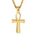 Suplight 18k Gold Ankh Cross Pendant Ancient Egyptian Jewelry Stainless Steel Lucky Protection Necklace for Men Women