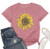 Sunflower Graphic Tee T Shirt for Women Short Sleeve Summer Graphic Casual Shirts Tee Top M Pink