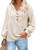 VICHYIE Womens Plus Size Hoodies Long Sleeve Tunic Top Button Down V Neck Loose Casual Drawstring Henley Shirt Pullover Sweatshirt Blouses Apricot XL