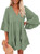 ZKESS Women Summer Tunic Dress V Neck Long Sleeve Casual Loose Flowy Swing Shift Dress Green M 8 10 ZKESS Women Summer Tunic Dress V Neck Long Sleeve Casual Loose Flowy Swing Shift Dress Green M 8 10