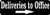 StickerTalk Right Arrow Deliveries to Office Vinyl Sticker, 10 inches by 3 inches