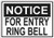 StickerTalk Notice for Entry Ring Bell Vinyl Sticker, 5 inches by 3.5 inches