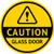 StickerTalk Caution Glass Door Vinyl Sticker, 6 inches by 6 inches