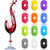 12 Pieces Wine Glass Charms Markers Silicone Drink Markers for Wine Glass Champagne Flutes Cocktails, Martinis, 12 Colors