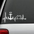 K1048 Boat Boating Anchor Heartbeat Lifeline Decal Sticker