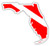 Florida State Shaped Scuba Diver Scuba Diving Dive Down Flag Bumper Sticker Decal Car Window Stickers 4x5 in
