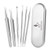 SKINOSM Blackhead Remover Kit 6-in-1 Pimple Popper Tool Kit, Curved Blackhead Tweezers, Professional Stainless Pimple Comedone Acne Blemish Extractor Removal Tools Set