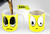 Heat Sensitive Mug | Color Changing Coffee Mug | Funny Coffee Cup | Yellow Wake Up Funny Face | 11oz 100% Ceramic Mugs| Great Gift Idea