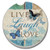 CounterArt Absorbent Stoneware Single Car Coaster, Live-Laugh-Love Butterfly