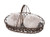 Creative Co-Op Ceramic Bird Salt & Pepper Shakers in Brown Wire Basket (3 Pieces)