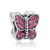 J and M Butterfly Charm Bead for Bracelets Pink