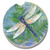 CounterArt Absorbent Stoneware Single Car Coaster, Dragonfly-Choose Peace