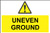 INDIGOS UG - Sticker - Safety - Warning - Uneven Ground Sign 300mm x 200mm - Decal for Office/Company/School/Hotel