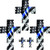 Thin Blue line Cross - American Flag - Patriotic Set of Decals - 7 mil - Laminated - UV Protected - Premium Materials Small, Blue Line - Leo