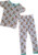 Disney Princess Girls Two Piece Pajama Set with Elsa from Frozen with Snowflakes White