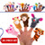 BETTERLINE 20-Piece Story Time Finger Puppets Set - Cloth Velvet Puppets - 14 Animals and 6 People Family Members
