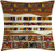 Tribal Throw Pillow Cushion Cover, Traditional Folk with Cultural Featured Trippy Boho Abstract Design, Decorative Square Accent Pillow Case, 18X18, Brown Yellow