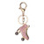 Woman Rhinestone Plating Women Car/Bag Keychain Purse Charm Roller Skates Pendant Keychain Key Ring Backpack Ornaments - Pink