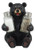 Ebros Cuddling Black Teddy Bear Salt And Pepper Shakers Holder Figurine 7"Tall With Glass Shakers