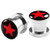 Bling Piercing 2pc 0g - 8mm Gauge 316L Surgical Steel Flesh Tunnels Red Star Lobe Stretcher Plugs Ear Stretching Expander
