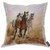 AOYEGO Horse Throw Pillow Covers Sketch of Wild Animal Brown White Horses Running in The Wind Sand Pillow Cases 20x20 Inch Decorative Cushion Cotton Linen for Couch Chair Bedroom
