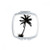 Coconut Tree Beach Black Outline Square Mirror Portable Compact Pocket Makeup Double Sided Glass