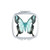 Butterfly with Blue Wings Mirror Portable Compact Pocket Makeup Double Sided Glass