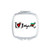 I Love Bulgana Word Flag Love Heart Illustration Mirror Portable Compact Pocket Makeup Double Sided Glass