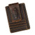 Le'aokuu Genuine Leather Magnet Money Clip Credit Card Case Holder Slim Wallet Dark Brown Crocodile Embossed Rfid